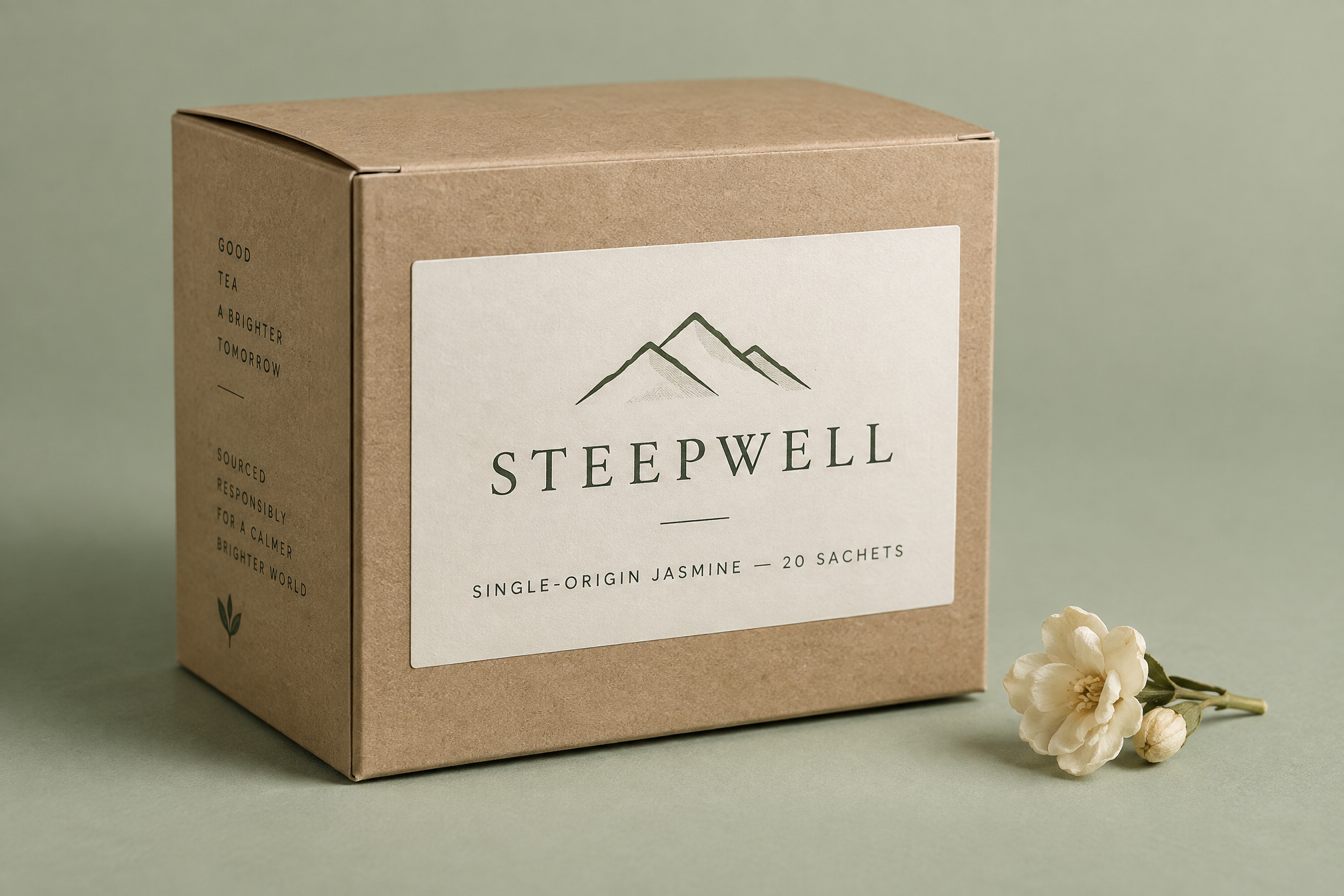 GPT Image 2.5 Sunburst example of a kraft tea box with serif label