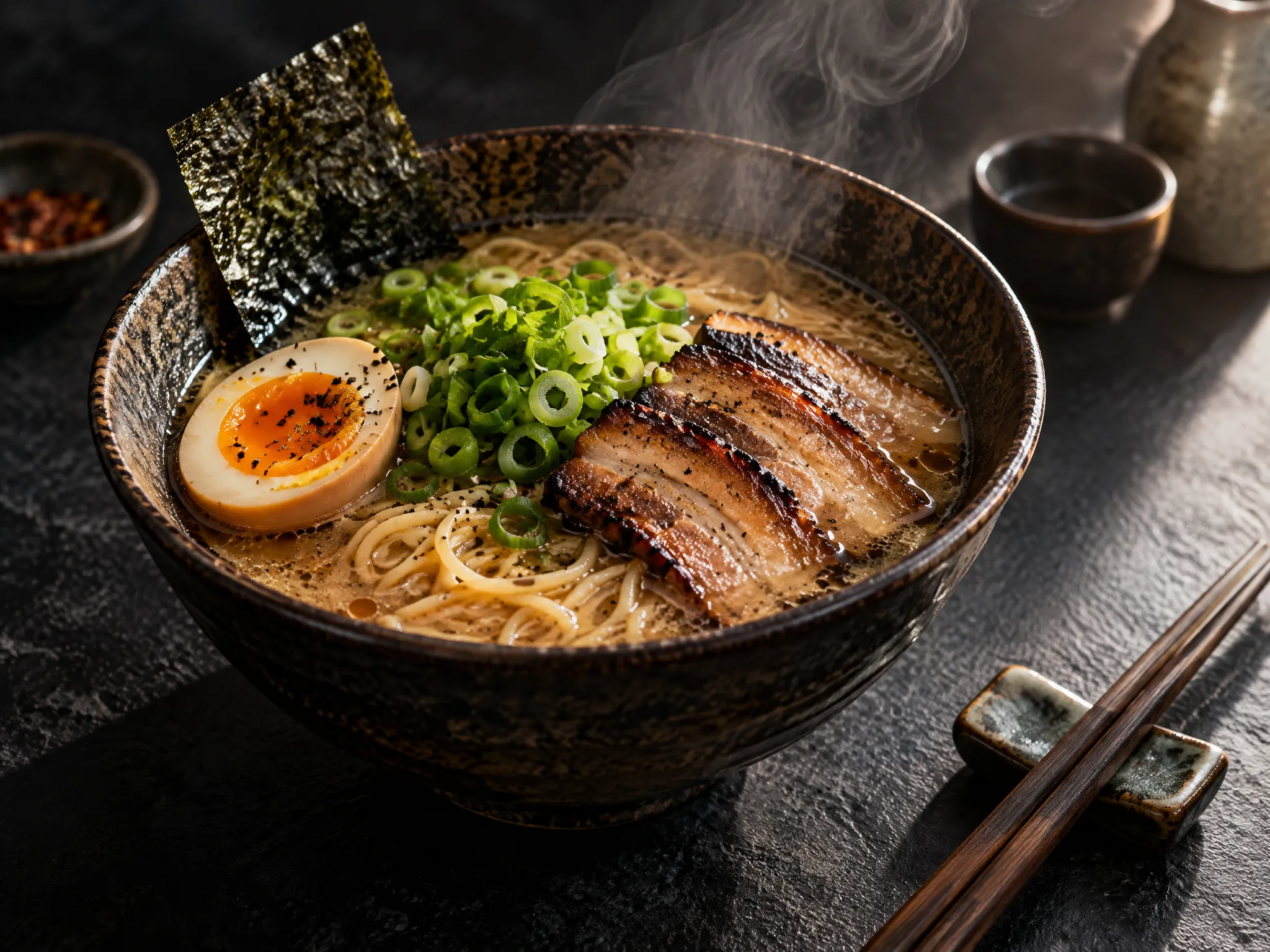 GPT Image 2.5 Sunburst example of a steaming ramen bowl