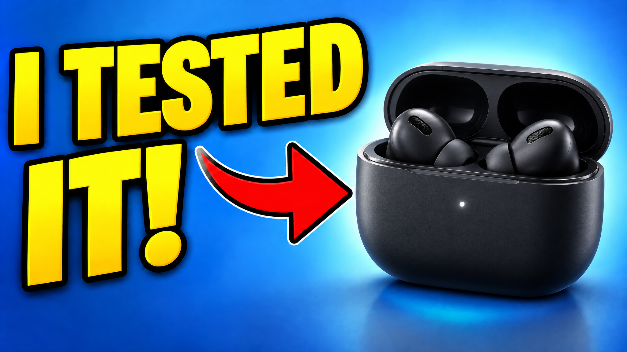 YouTube thumbnail product swapped to a black earbud case seamlessly